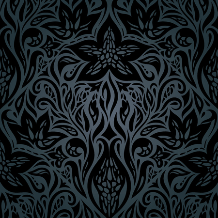 Black Background Floral decorative luxury vintage trendのイラスト素材