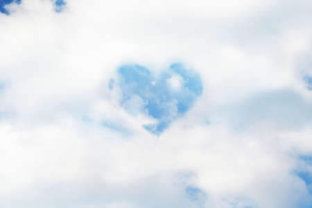 Heart shaped clouds in the sky.