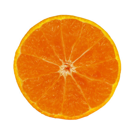 Orange fruit cut in half.の写真素材