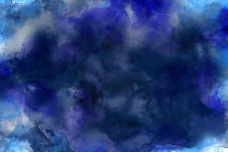 Abstract dark blue watercolor background with space for texts. copy space.の写真素材