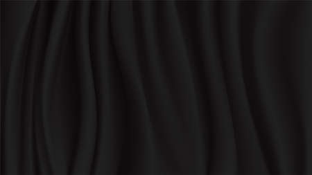 Abstract vector background luxury black cloth or liquid wave. Abstract or black fabric texture background. Cloth soft wave. Creases of satin, silk, and cotton.のイラスト素材