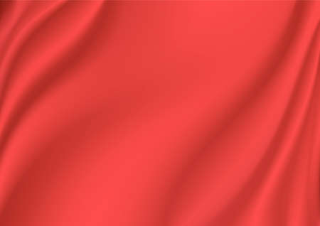 Abstract red silk vector background.Luxury cloth or liquid wave.Abstract  fabric texture background. Cloth soft wave. Creases of satin, silk, and Smooth elegant cotton.のイラスト素材