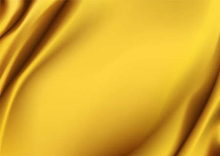 Gold luxury satin fabric texture  with space for text,Golden silk background. Copy space. Top view.Gold background. Vector background.のイラスト素材