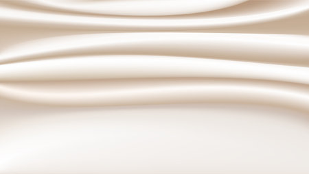 Abstract golden silk vector background. Luxury cloth or liquid wave. Abstract gold fabric texture background. Cloth soft wave. Creases of satin, silk, and ripple and Smooth elegant cotton for design.Silky surface 3d material  with light color for product advertising for catalog.のイラスト素材