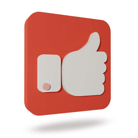 Thumb Up Icon Isolated on white background. Like symbol. Like icon. 3d social media notification ...