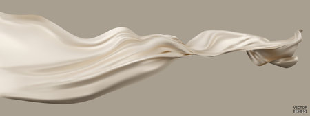 Abstract background of wavy silk or satin. 3d rendering.のイラスト素材