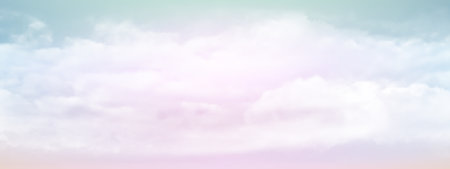 Sweet sky and white soft clouds floated in the sky on a clear day. Beautiful air and sunlight with...