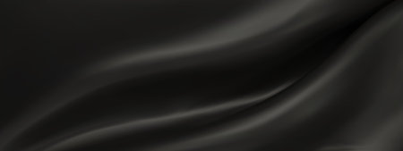 Abstract black silk vector background. Luxury black cloth or liquid wave. Abstract or dark fabric texture background. black Cloth soft wave. Creases of satin, silk, and Smooth elegant cotton.のイラスト素材