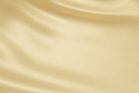 Close-up texture of natural cream silk. Light yellow fabric smooth texture surface background. Smooth elegant silk in Sepia toned. Texture, background, pattern, template. 3D vector illustration.のイラスト素材
