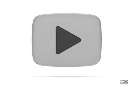 White and Black Video camera icon isolate on white background. 3d Realistic movie icon, play button for the interface of applications and web pages. Video, streaming, multimedia concept. 3D vector illustration.のイラスト素材