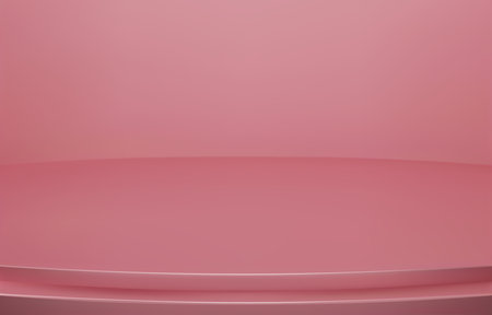 Abstract Luxury pink Background. Empty pink Gradient Room, Studio, Space. Curved stage used as a background for displaying your products.  3D vector Illustration.のイラスト素材