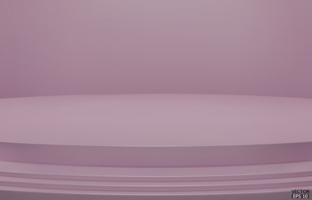 Abstract Luxury light purple Background. Empty purple Gradient Room, Studio, Space. Curved stage used as a background for displaying your products. Light purple 3D vector Illustration.のイラスト素材