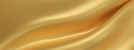 Abstract golden silk vector background. Luxury white cloth or liquid wave. Abstract or gold fabric texture background. Gold Cloth soft wave. Creases of satin, silk, and Smooth elegant cotton.のイラスト素材