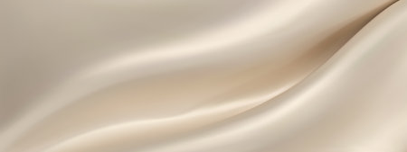 Abstract golden silk vector background. Luxury white cloth or liquid wave. Abstract or cream fabric texture background. Beige Cloth soft wave. Creases of satin, silk, and Smooth elegant cotton.のイラスト素材