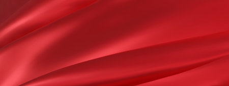 Abstract red vector background. Luxury cloth or liquid wave. Abstract or red fabric texture background. Red Cloth soft wave. Creases of satin, silk, and Smooth elegant cotton.のイラスト素材