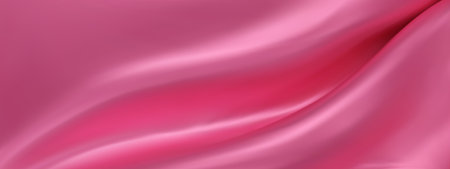 Abstract pink silk vector background. Luxury pink cloth or liquid wave. Abstract or pink fabric texture background. pink Cloth soft wave. Creases of satin, silk, and Smooth elegant cotton.のイラスト素材