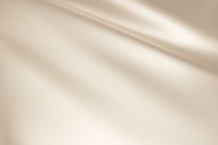 Close-up texture of natural beige silk. Light Gold fabric smooth texture surface background. Smooth elegant golden silk in Sepia toned. Texture, background, pattern, template. 3D vector illustration.のイラスト素材