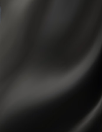 The luxury of black fabric texture background. Closeup of rippled silk fabric. Abstract cloth or liquid wave background.  Creases of satin, cotton. Vertical photo. 3d vector illustration.のイラスト素材