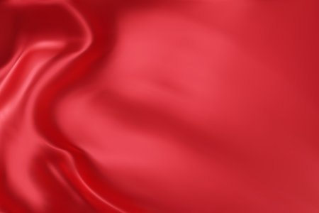 Close-up texture of red silk. Red fabric smooth texture surface background. Smooth elegant red silk in Sepia toned. Texture, background, pattern, template. 3D vector illustration.のイラスト素材