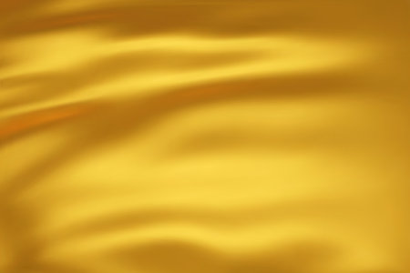 Close-up texture of dark yellow silk. Deep Yellow fabric smooth texture surface background. Yellow background, pattern, texture, template. 3D vector illustration.のイラスト素材