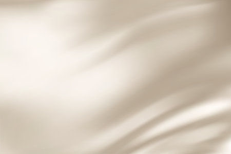 Close-up texture of natural beige silk. Light Gold fabric smooth texture surface background. Smooth elegant golden silk in Sepia toned. Texture, background, pattern, template. 3D vector illustration.のイラスト素材