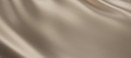 Close-up texture of natural beige silk. Light Gold fabric smooth texture surface background. Smooth elegant golden silk in Sepia toned. Texture, background, pattern, template. 3D vector illustration.のイラスト素材