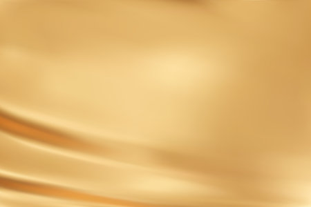 Abstract gold gradient background. Minimalistic subtle wavy golden silk texture. 3D vector illustration.のイラスト素材