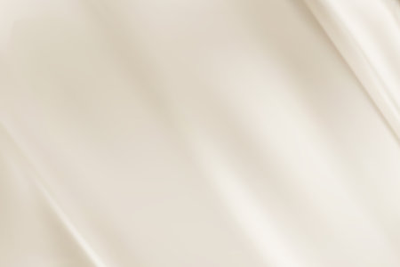 Abstract light beige gradient background. Minimalistic subtle wavy silk texture. 3D vector illustration.のイラスト素材