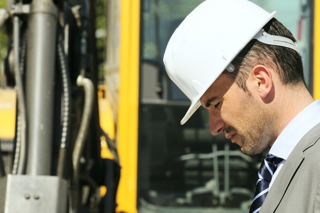 man wearing a helmet, manager, architect
