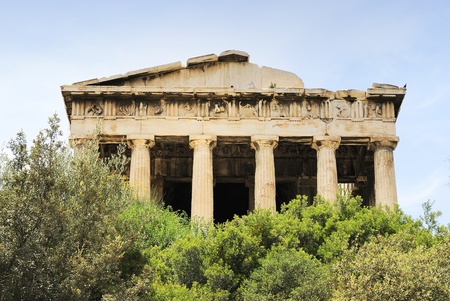 old agora in athens, archaic ruins in greeceの写真素材