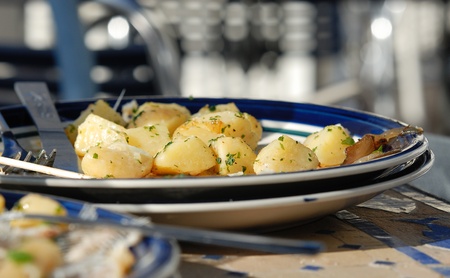 potatoes cookingの写真素材