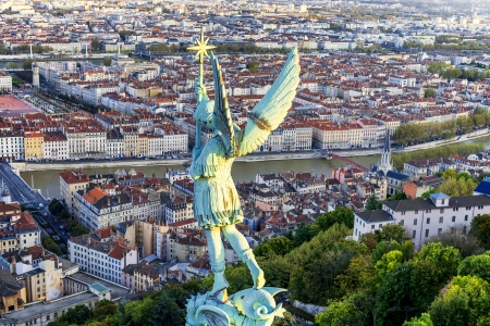 View of Lyon city from Fourviere, France