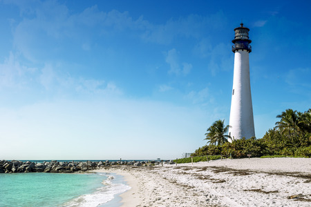 Cape Florida Lighthouse in Key Biscayne, Miami, Florida, USA の写真素材
