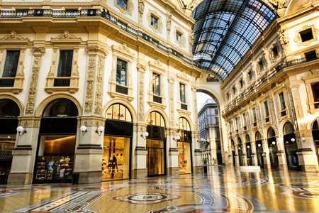 Glass dome of Galleria Vittorio Emanuele in Milan, Italyのeditorial素材