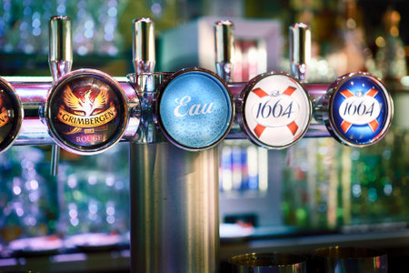 March 20, 2018 : Pub situation,  Choise of Beer bar pub and waterのeditorial素材