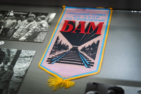 March 03, 2020 SeverobaÃ¯kalsk, siberia, Russia: The historic train named BAM exposed in the...