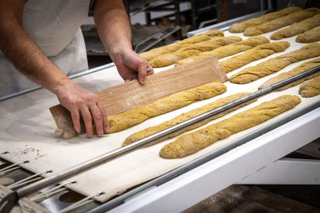 Tasted and fresh beautiful bread named french baguette ready to be cooked