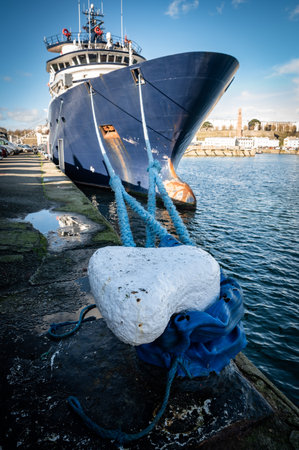 January 17 2023, Brest, Brittany, France: The famous tug named Abeille Bourbon in the port of Brest. The Abeille Bourbon is a French intervention, assistance and salvage tug, sister ship of the Abeille LibertÃ©, 80 meters long with a pulling force of 200 のeditorial素材