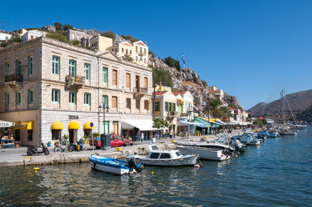 2023 October 16 Symi, Dodecanese, Greece: Famous and beautiful dodecanese island named symi near Rhodes island, greeceのeditorial素材