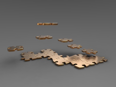 Puzzle with parts of outsinding : the missing pieces of the gameの写真素材