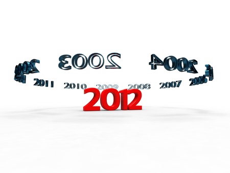 years of stealing around the new year 2012 in red on white background