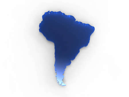 3d illustration of the territory of Africa represented in blue on white backgroundの写真素材