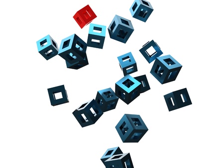 2d illustration of a blue number with a gradient of red dots on a white groundの写真素材