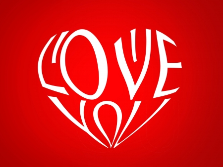 illustration of a heart made with the letters distorted words I love youの写真素材