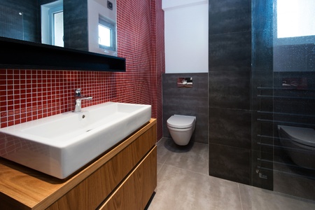 interior of modern bathroomの写真素材