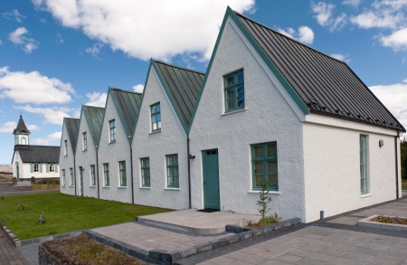 White Church in Thingvellir National park - famous area in Iceland, Icelandの写真素材