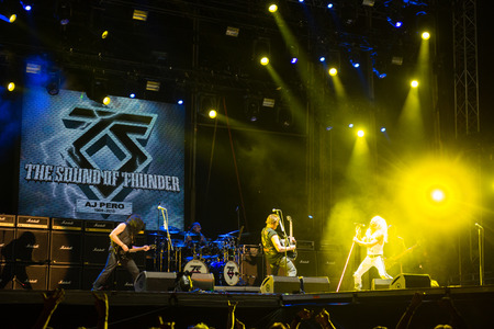 PIESTANY, SLOVAKIA - JUNE 27: American heavy metal band Twisted Sister performs on music festival...
