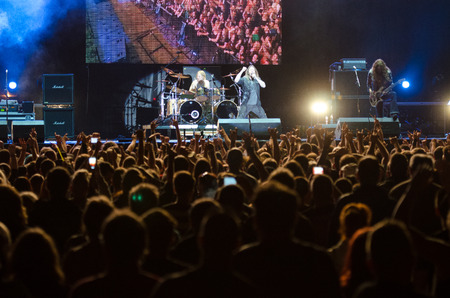 PIESTANY, SLOVAKIA - JUNE 26: Finnish power metal band Stratovarius performs on music festival...