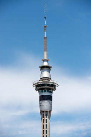 AUCKLAND, NEW ZEALAND - NOV 8 2015: 328 metres 1,076 ft tall Auckland Sky Tower. It's tallest free-standing structure in the Southern Hemisphere and iconic symbol of Auckland New Zealandのeditorial素材