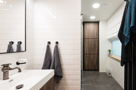 Interior of modern bathroomの写真素材